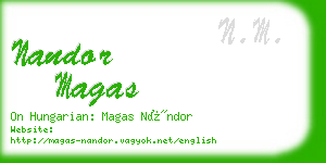 nandor magas business card